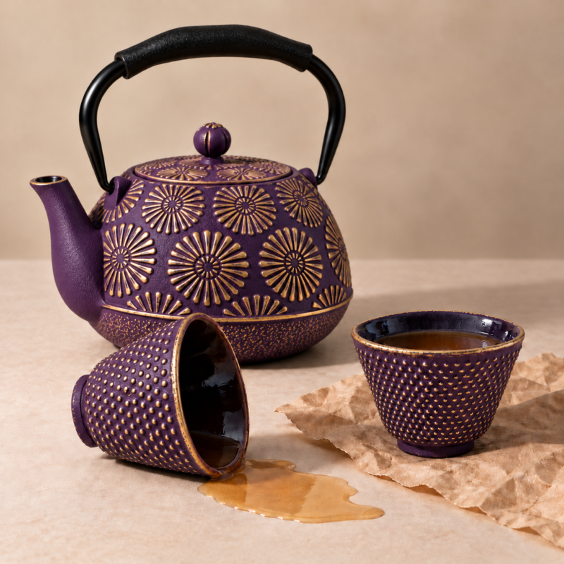 Tetera hierro fundido 1,2L morada