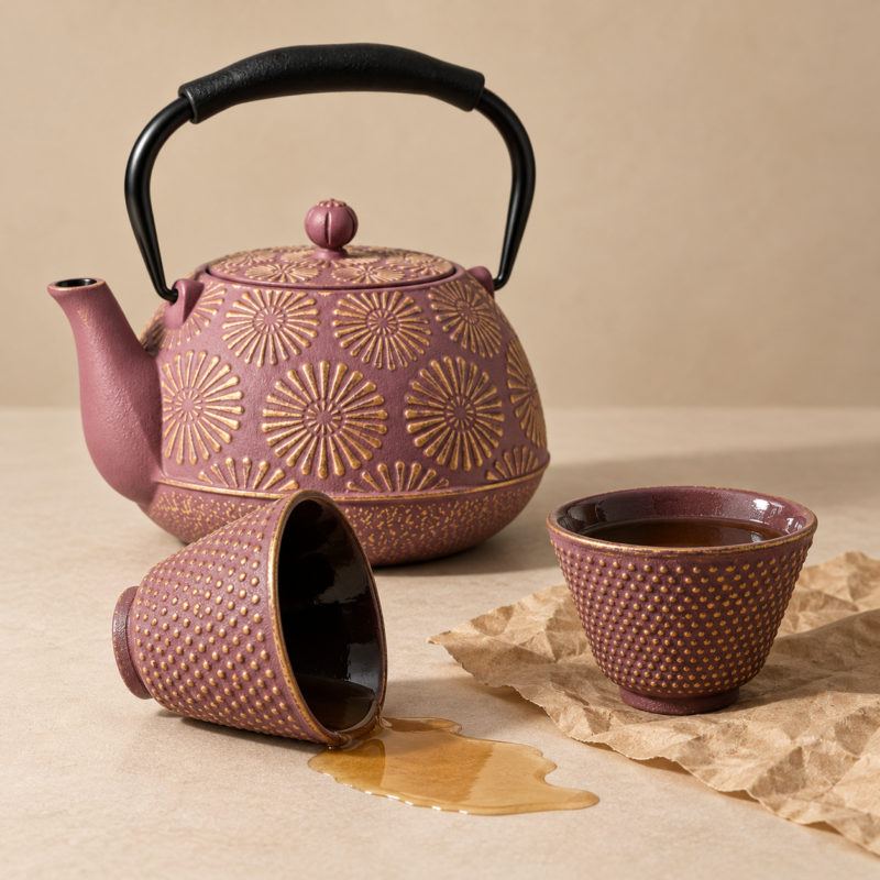 Tetera hierro fundido 1,2L rosa